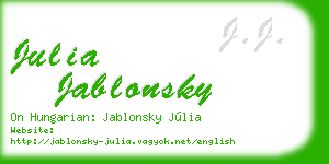 julia jablonsky business card
